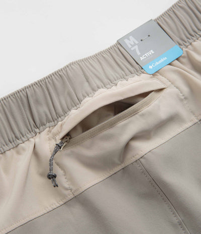 Columbia Hike Color Block Shorts in Flint Grey and Dark Stone
