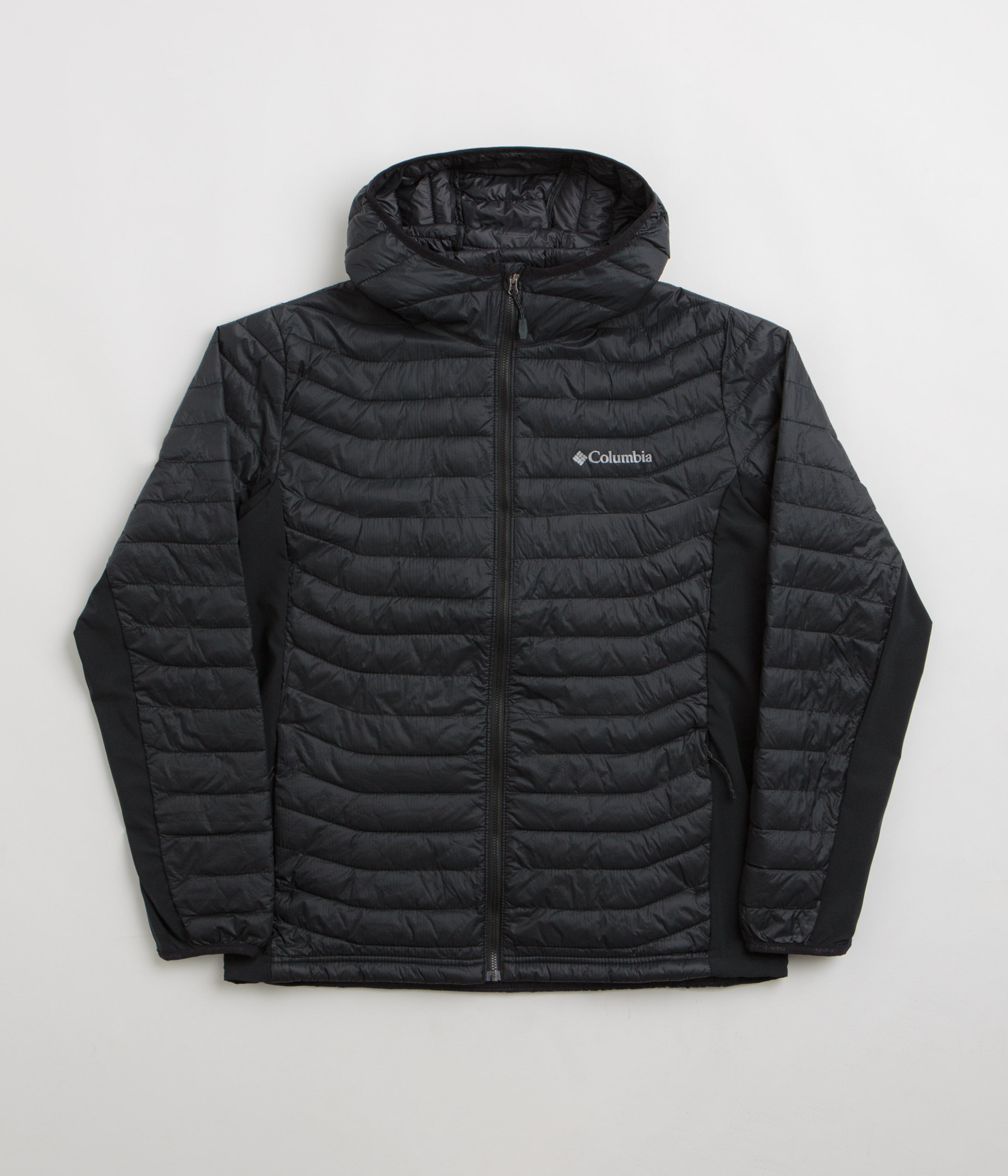 Columbia Powder Pass Hybrid Hooded Jacket in Black