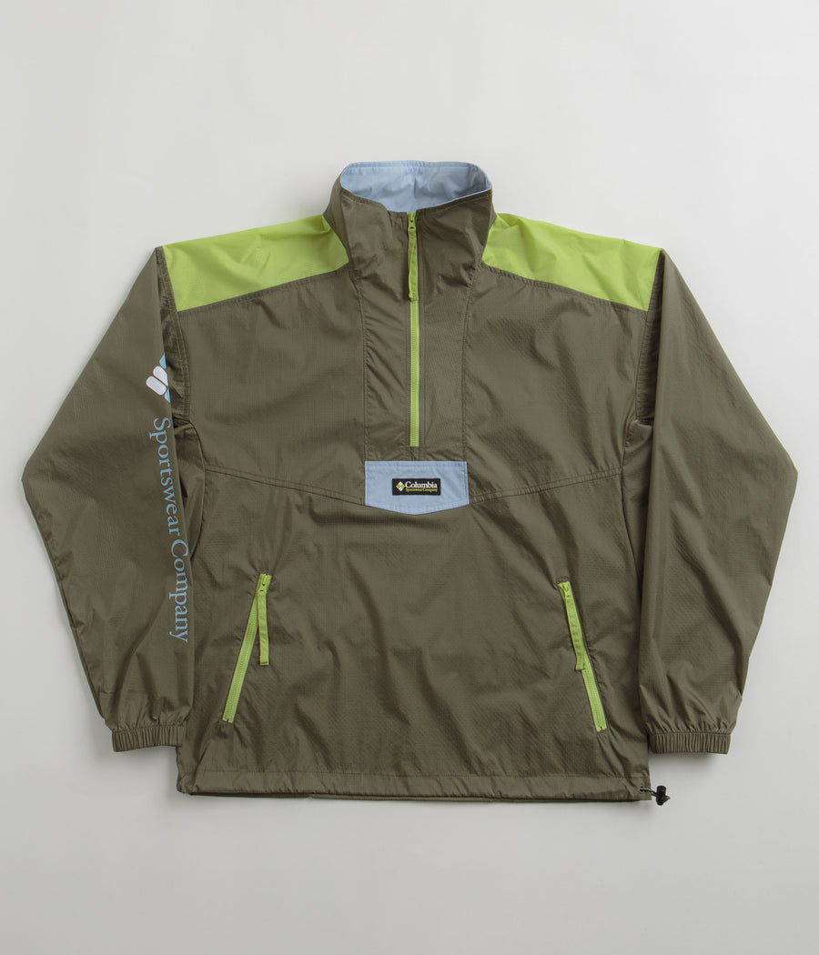 Columbia Riptide Anorak in Stone Green and Napa Green / Whisper