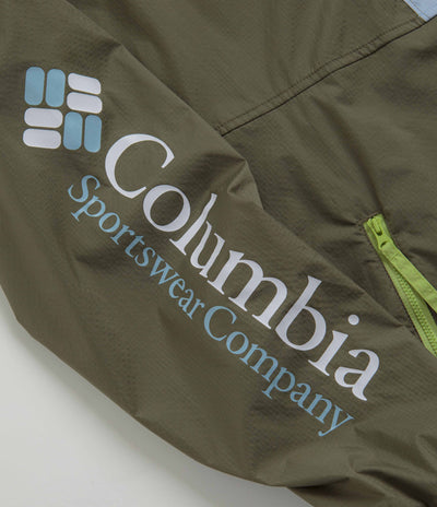 Columbia Riptide Anorak in Stone Green and Napa Green / Whisper