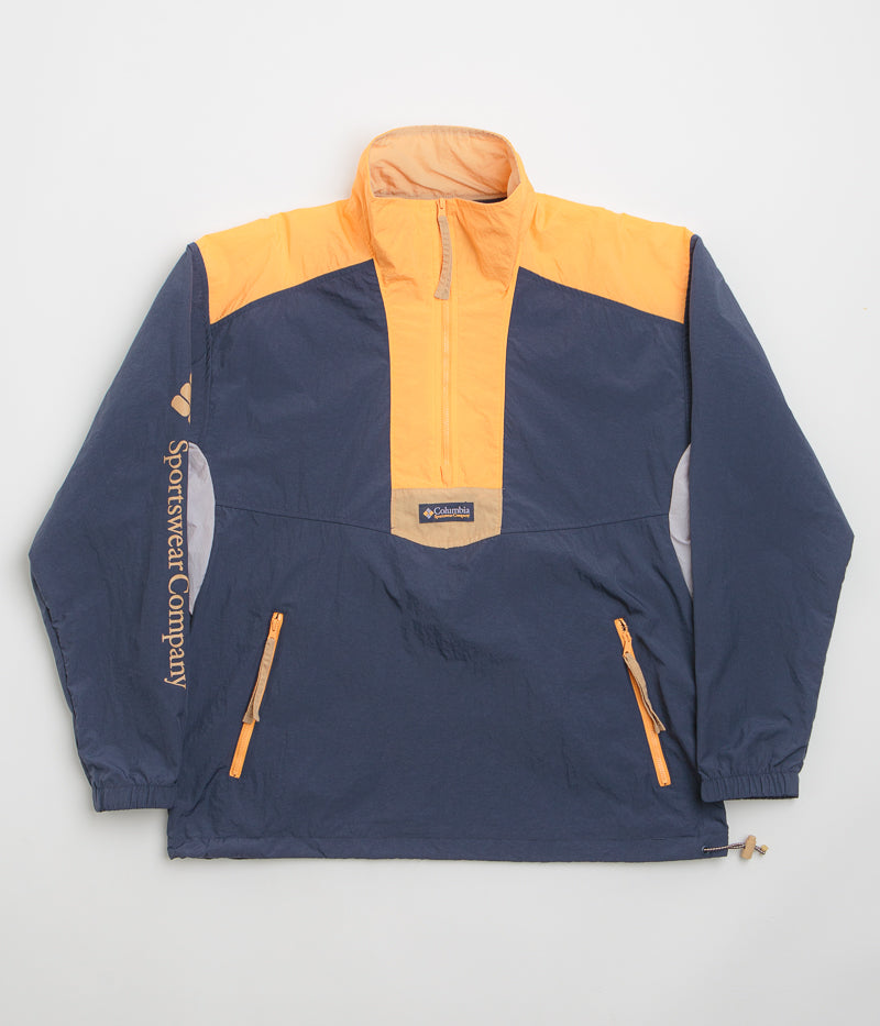 Columbia Riptide II Retro Windbreaker Anorak in Nocturnal and Summer Orange