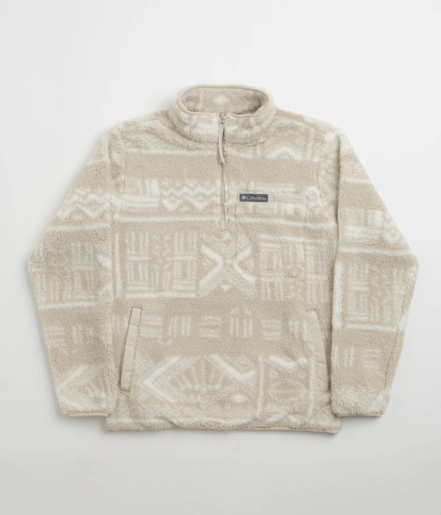 Columbia Rugged Ridge High Pile Half Zip Fleece in Dark Stone and Deschutes Days