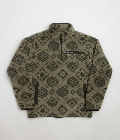 Columbia Rugged Ridge High Pile Half Zip Fleece - Stone Green Checked Out / Greenscape