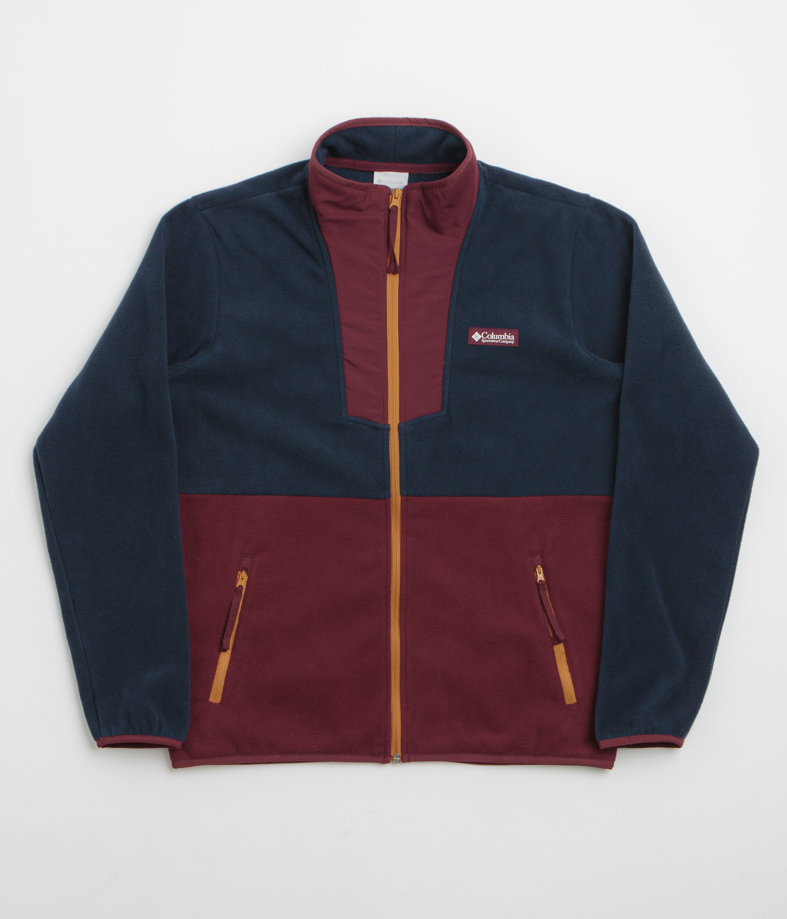 Columbia Sequoia Grove Full Zip Fleece in Rich Wine and Collegiate Navy