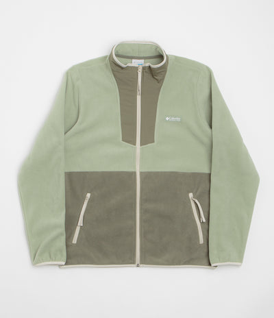Columbia Sequoia Grove Full Zip Fleece in Safari and Stone Green