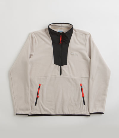 Columbia Sequoia Grove Half Zip Fleece in Dark Stone and Black / Spicy Pulls