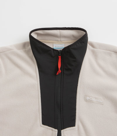 Columbia Sequoia Grove Half Zip Fleece in Dark Stone and Black / Spicy Pulls