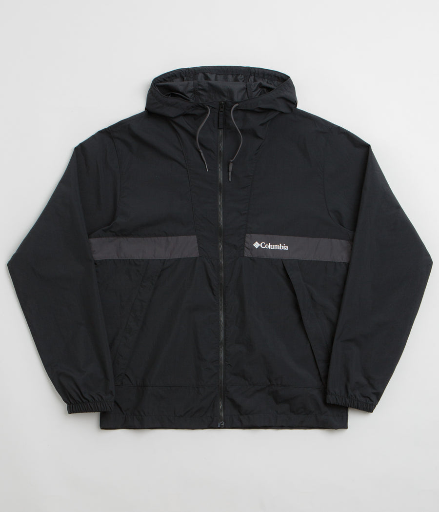 Columbia Spire Valley Hooded Windbreaker Jacket in Black and Shark
