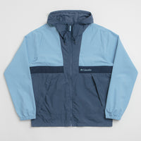Columbia Spire Valley Hooded Windbreaker Jacket in Ripple Blue and Dark Mountain / Collegiate Navy thumbnail