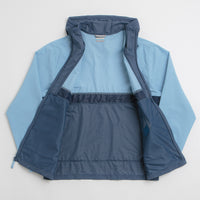 Columbia Spire Valley Hooded Windbreaker Jacket in Ripple Blue and Dark Mountain / Collegiate Navy thumbnail