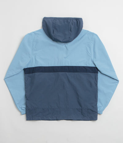 Columbia Spire Valley Hooded Windbreaker Jacket in Ripple Blue and Dark Mountain / Collegiate Navy
