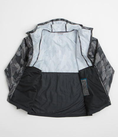 Columbia Challenger II Printed Windbreaker Jacket in Black Treebark and Black