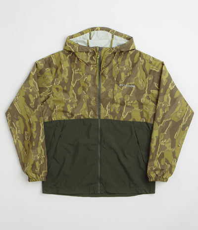 Columbia Challenger II Printed Windbreaker Jacket - Mossy Green Treebark / Greenscape
