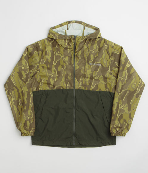 Columbia Challenger II Printed Windbreaker Jacket - Mossy Green Treebark / Greenscape