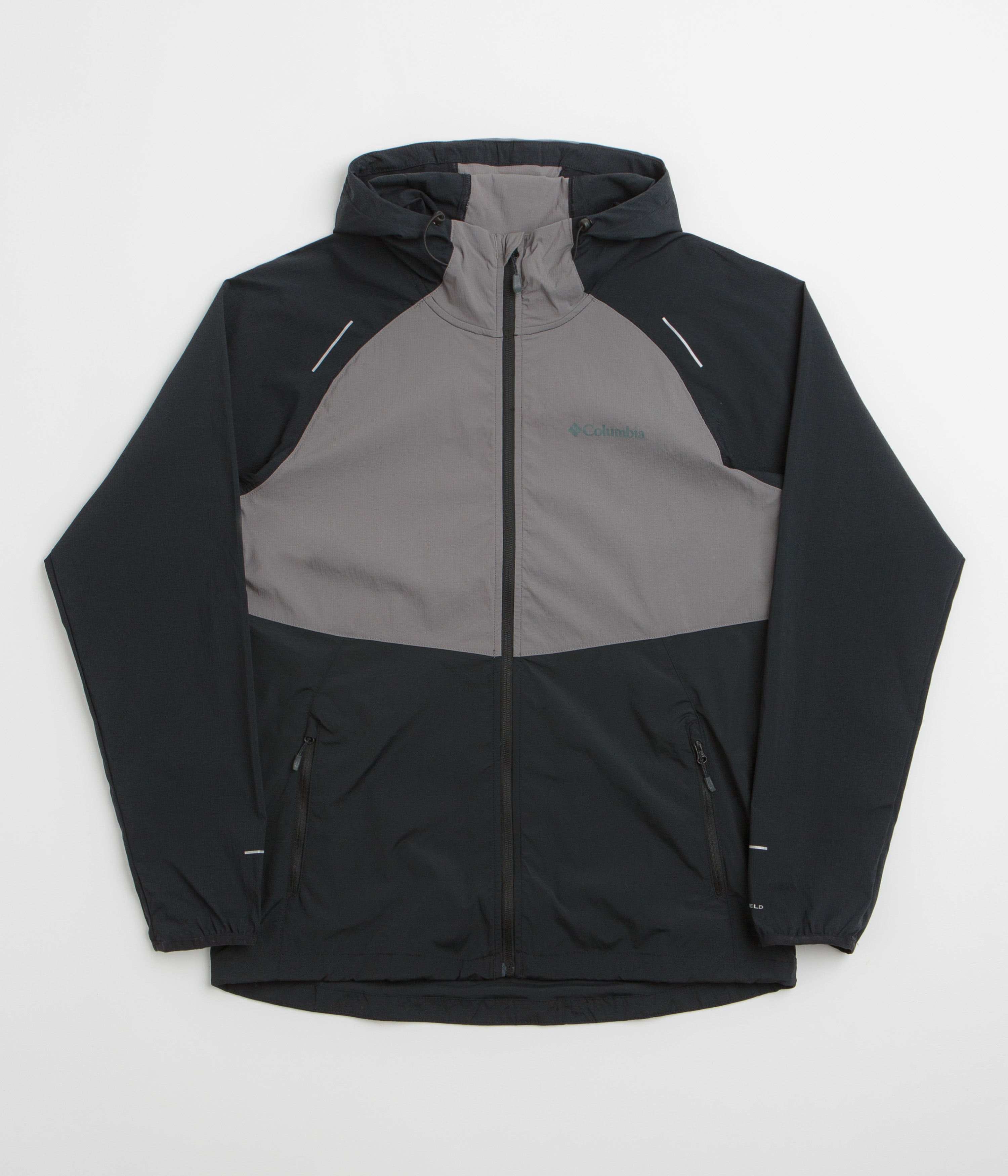 Columbia Tech II Wind Full Zip Jacket - Black / Columbia Grey
