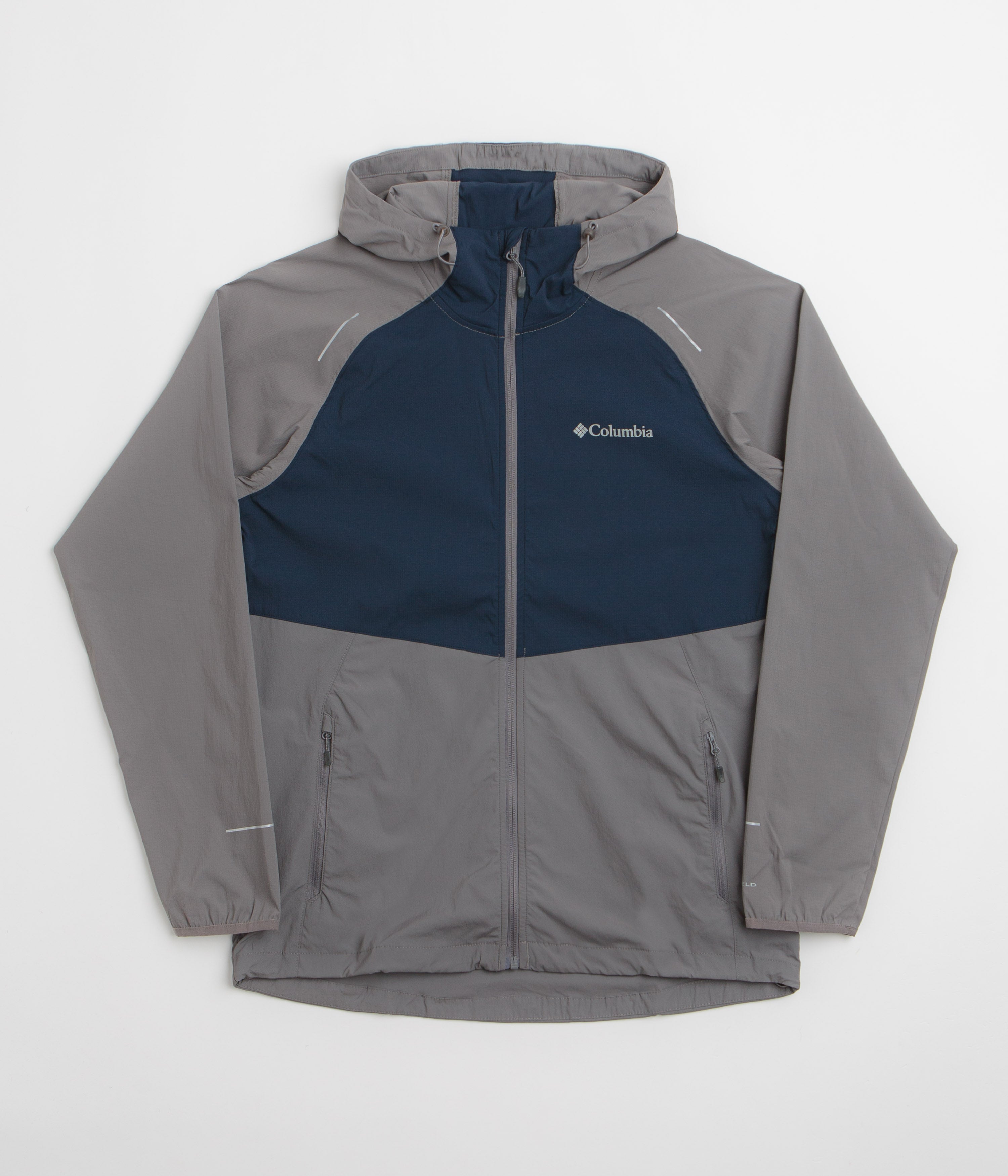 Columbia Tech II Wind Full Zip Jacket - City Grey / Collegiate Navy