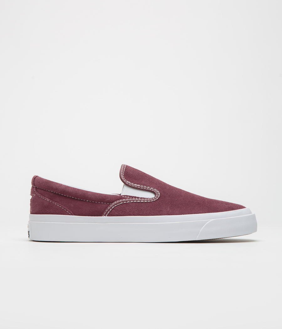 Converse One Star CC Slip Pro Shoes in Deep Bordeaux and White / White