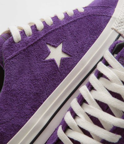 Converse One Star Pro Ox Shoes in Night Purple and Egret / Black