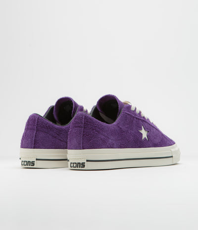 Converse One Star Pro Ox Shoes in Night Purple and Egret / Black