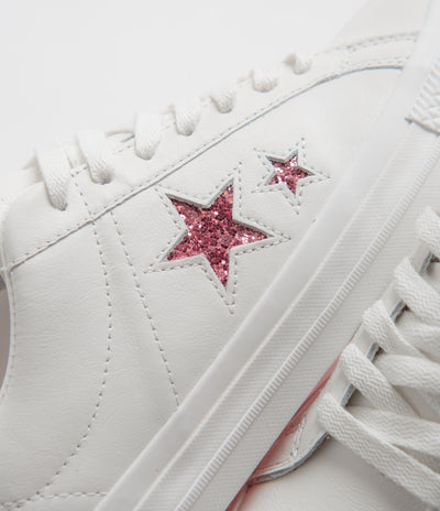 Converse x Turnstile One Star Pro Ox Shoes - White / Pink / White