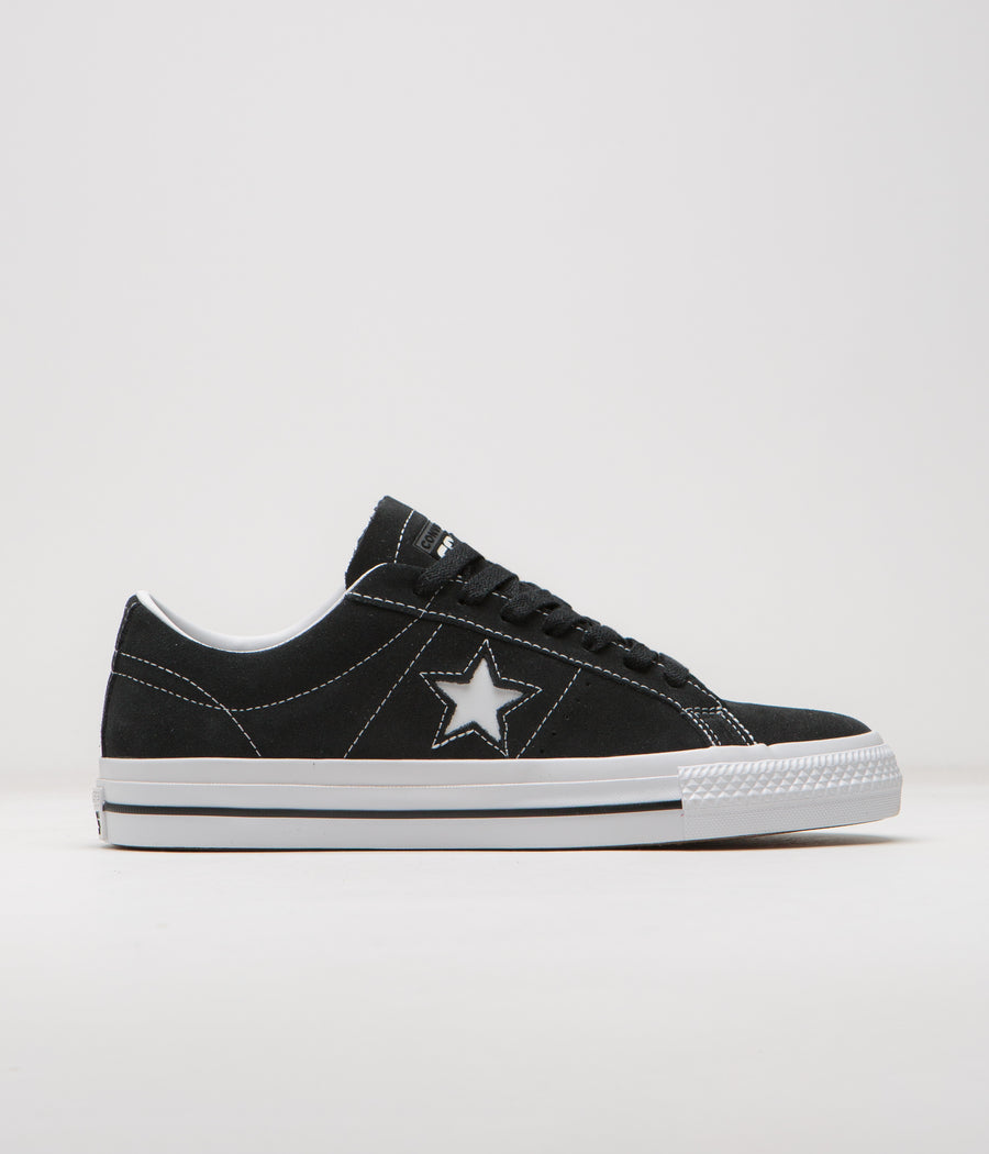 Converse Cons One Star Pro Suede Ox Shoes in Black and Black / White