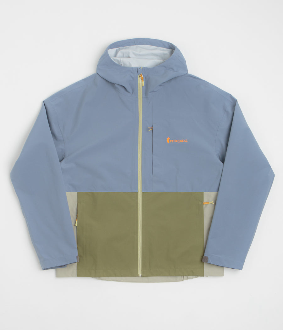 Cotopaxi Cielo Rain Jacket in Tempest and Moss