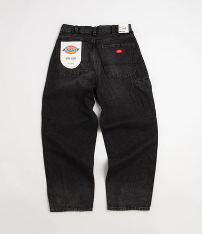 Dickies 958 Baggy Tapered Work Jeans - Black Wash Faded