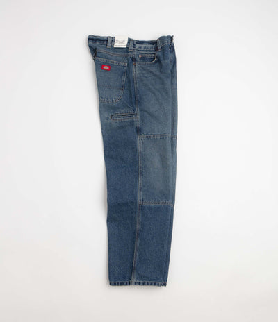 Dickies Double Knee Loose Jeans - Mid Blue Faded