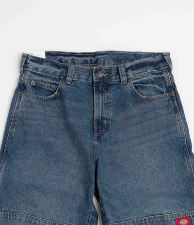 Dickies Double Knee Loose Jeans - Mid Blue Faded