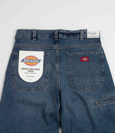 Dickies Double Knee Loose Jeans - Mid Blue Faded