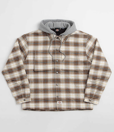 Dickies Eustis Hooded Flannel Shacket - Egret