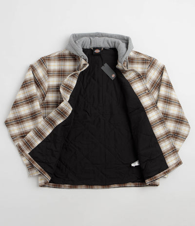 Dickies Eustis Hooded Flannel Shacket - Egret
