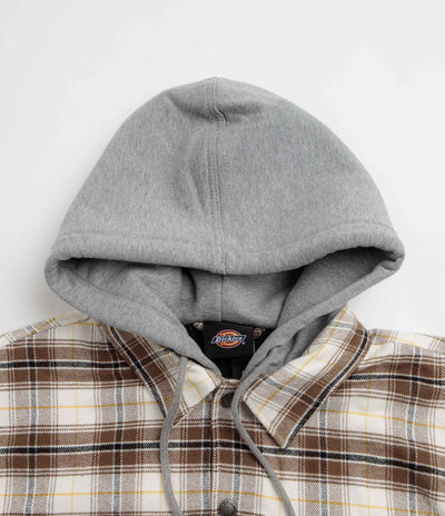 Dickies Eustis Hooded Flannel Shacket - Egret