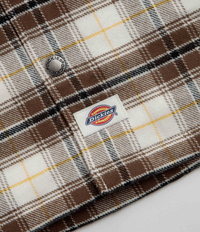 Dickies Eustis Hooded Flannel Shacket - Egret