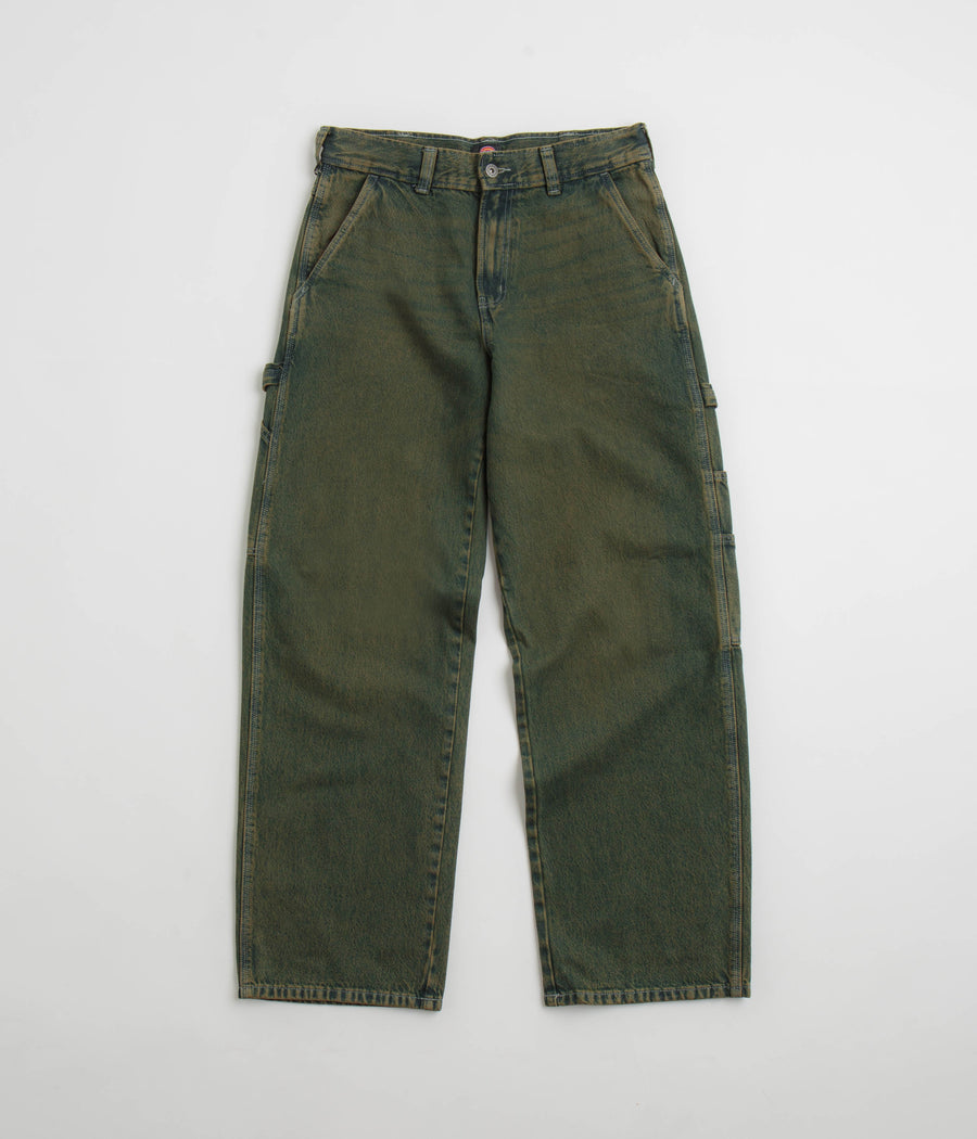 Dickies Loose Painter Jeans in Green Tone Fade