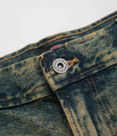 Dickies Madison Denim Shorts - Yellow Fade Indigo
