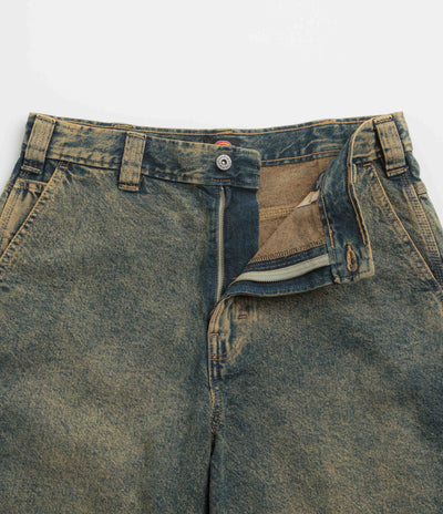 Dickies Madison Denim Shorts - Yellow Fade Indigo