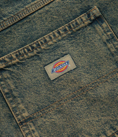 Dickies Madison Denim Shorts - Yellow Fade Indigo