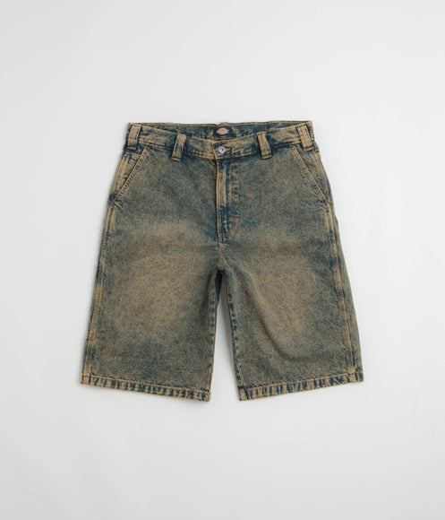 Dickies Madison Denim Shorts - Yellow Fade Indigo