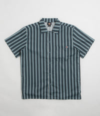Dickies Multi Stripe Work Short Sleeve Shirt in Stormy Weather