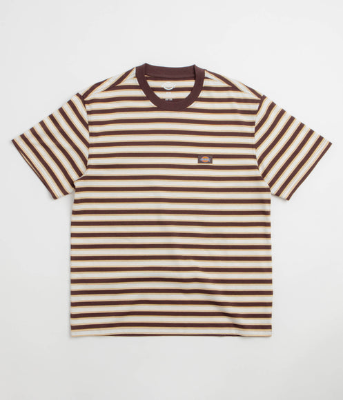 Dickies Oakport Stripe T-Shirt - Chocolate Brown