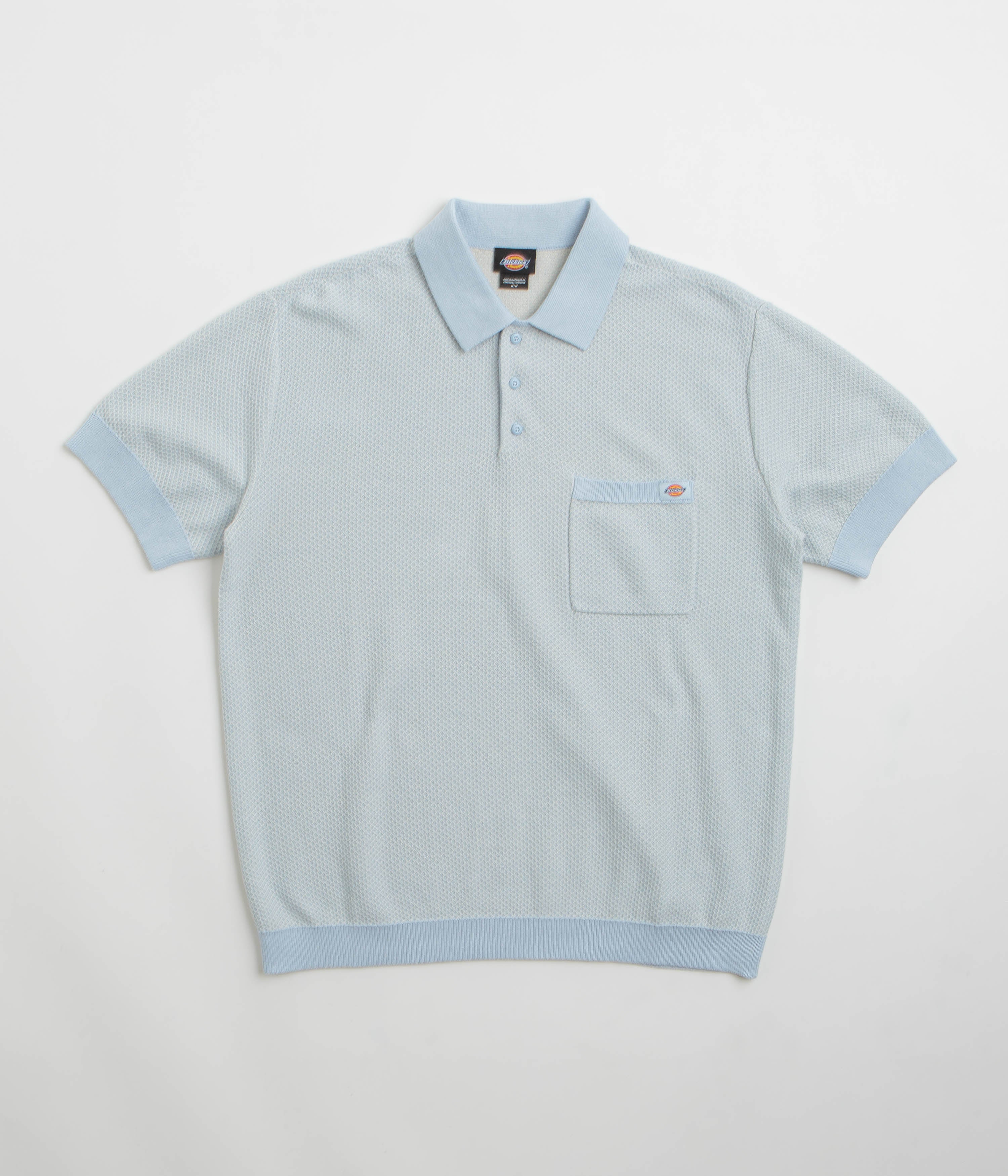 Dickies Rocky Knit Short Sleeve Polo Shirt in Whitecap Grey