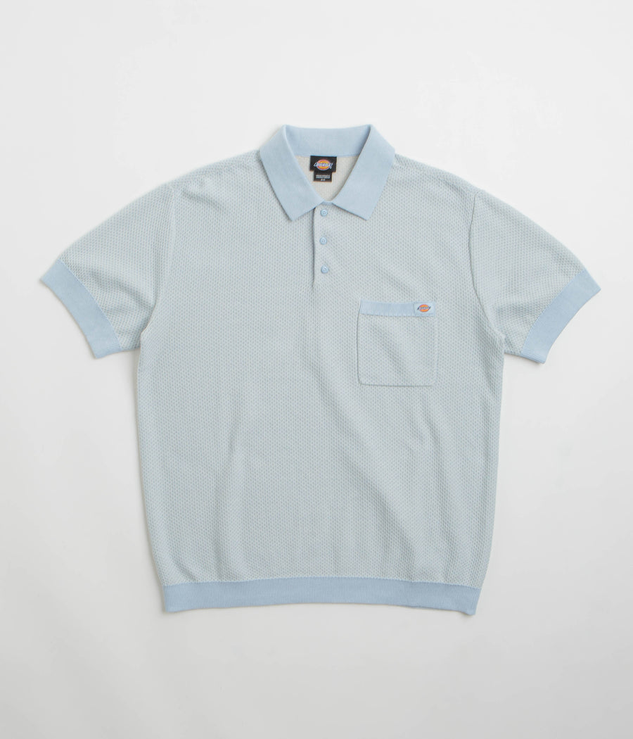 Dickies Rocky Knit Short Sleeve Polo Shirt in Whitecap Grey