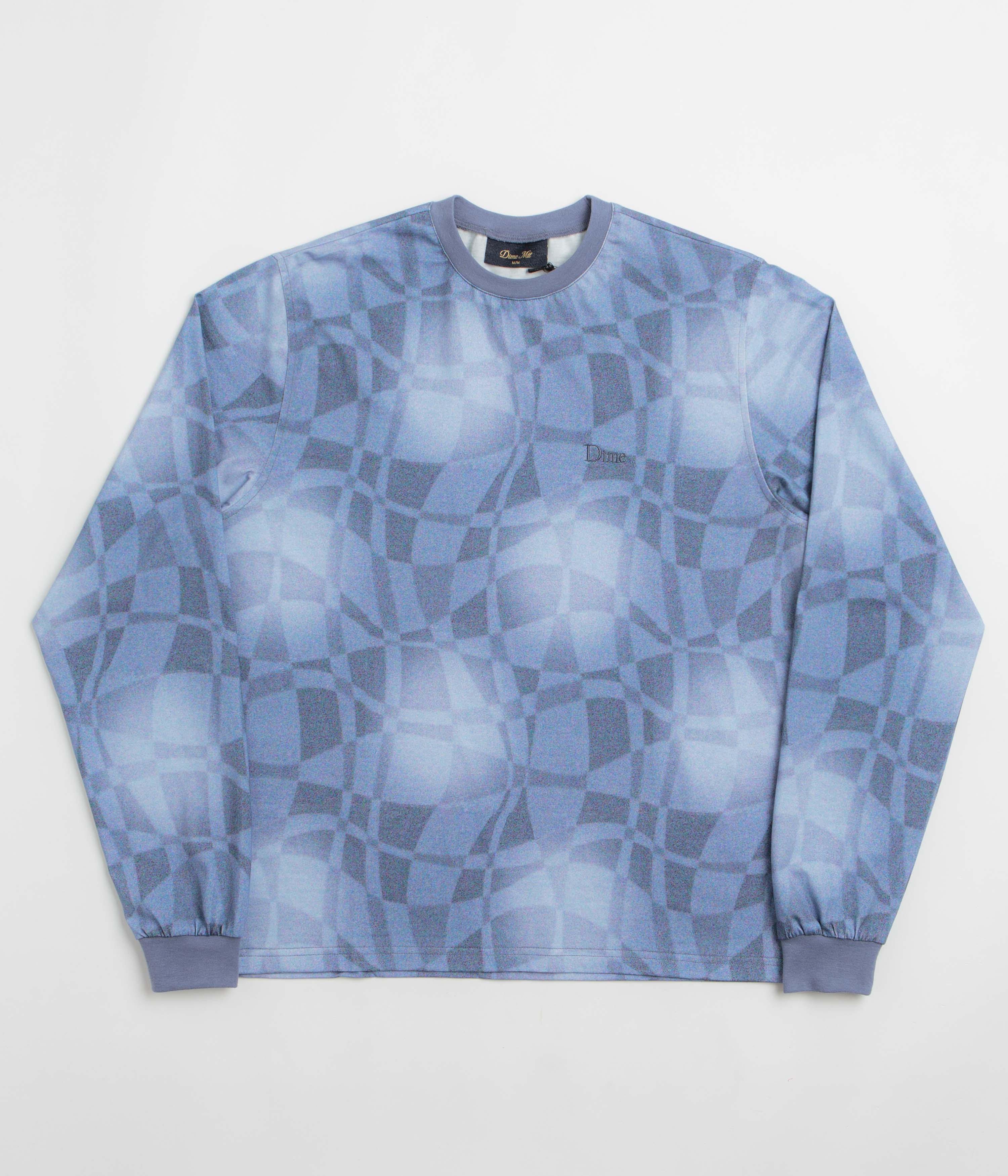 Dime Abstract Long Sleeve T-Shirt in Static Blue