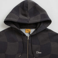 Dime Classic Checkmate Zip Hoodie in Charcoal thumbnail