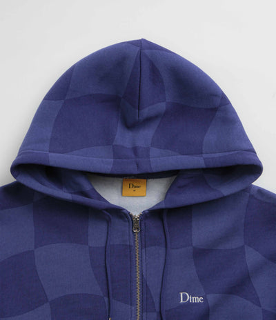 Dime Classic Checkmate Zip Hoodie in Navy