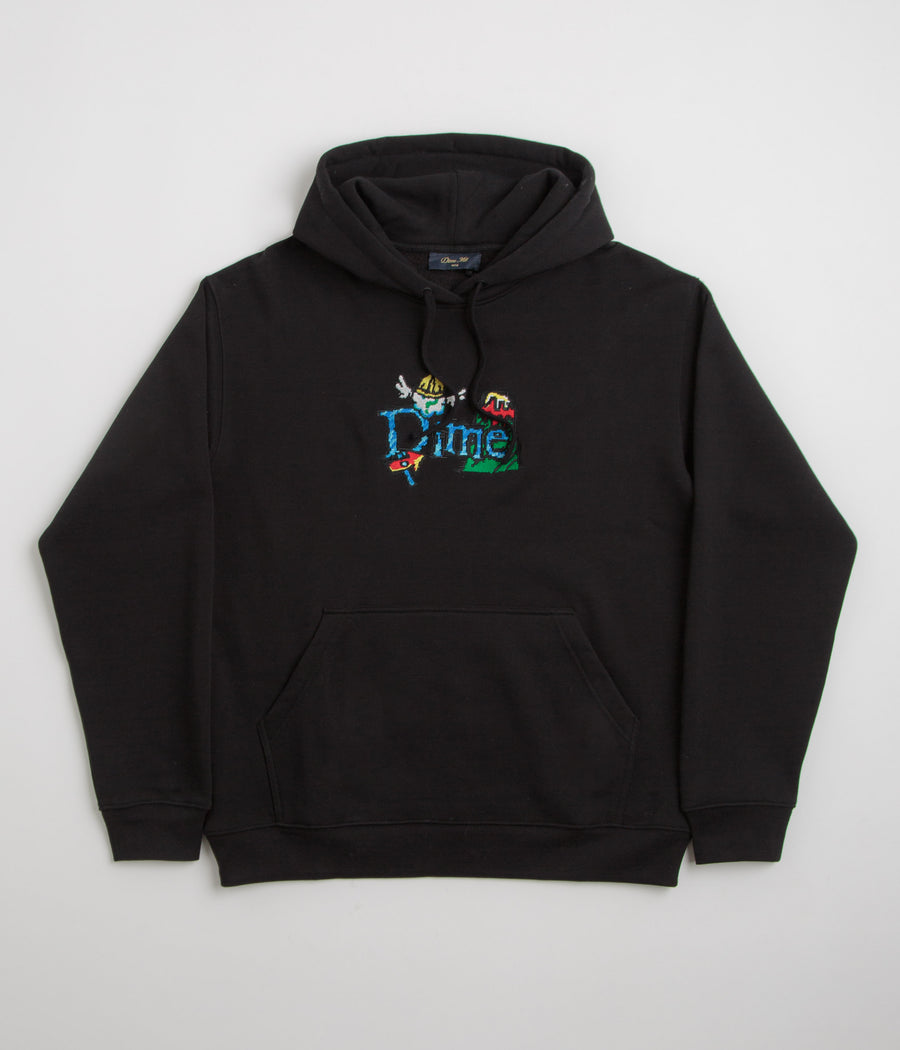 Dime Classic Fuzzy Hoodie in Black