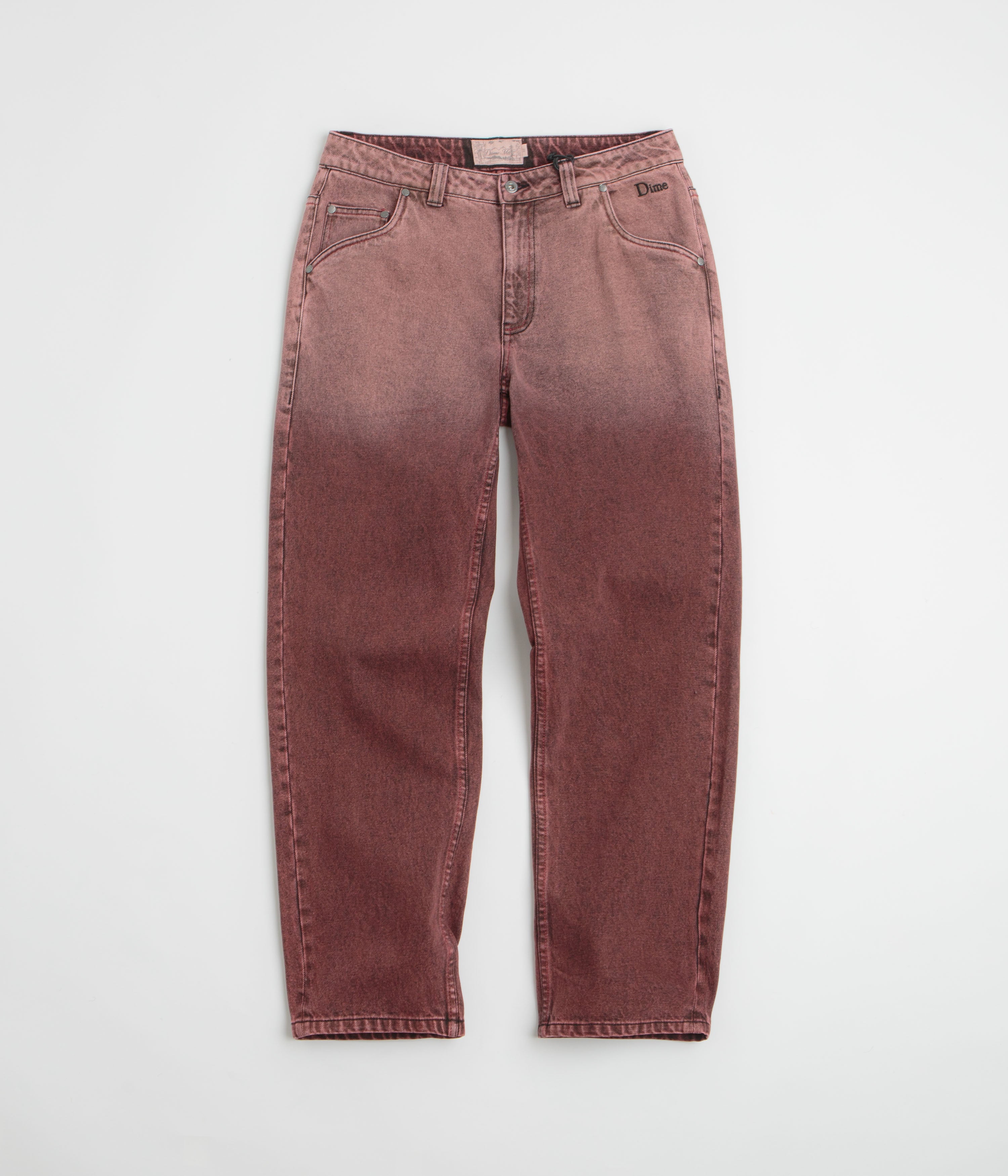 Dime Classic Relaxed Jeans in Dipped Sandblasted Burgundy