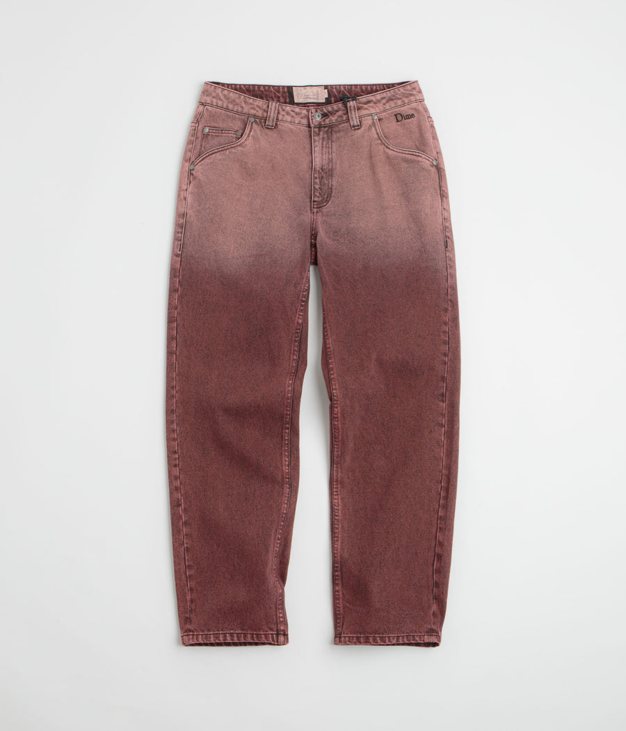 Dime Classic Relaxed Jeans in Dipped Sandblasted Burgundy