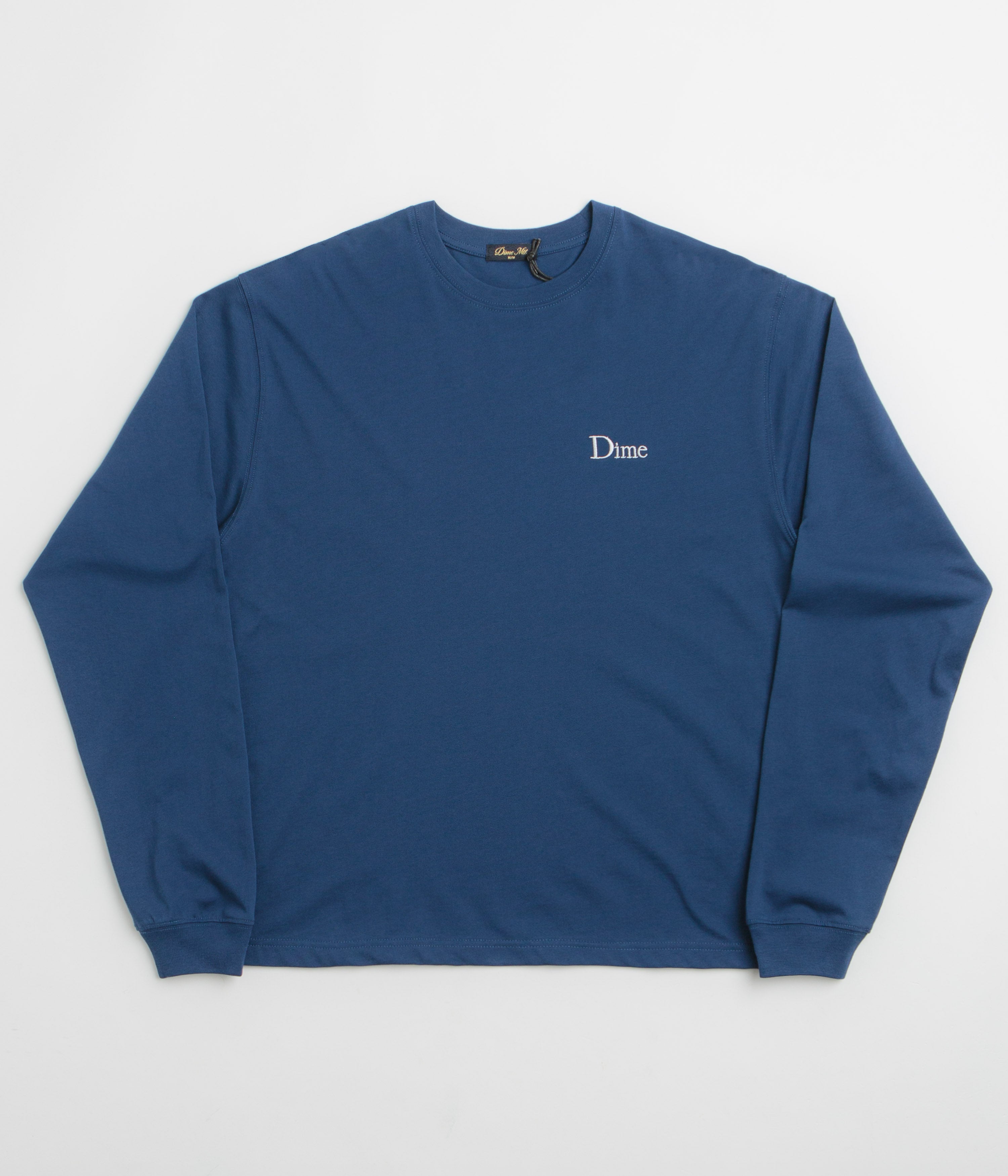 Dime Classic Small Logo Long Sleeve T-Shirt in Midnight Navy